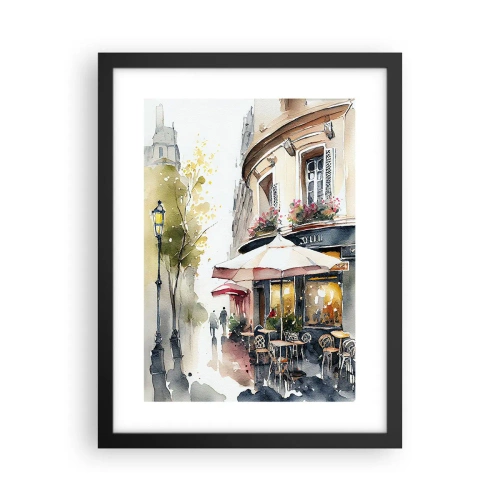 Plakat w czarnej ramie - Paryski poranek - 30x40 cm