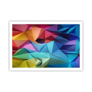 Plakat - Tęczowe origami - 91x61 cm