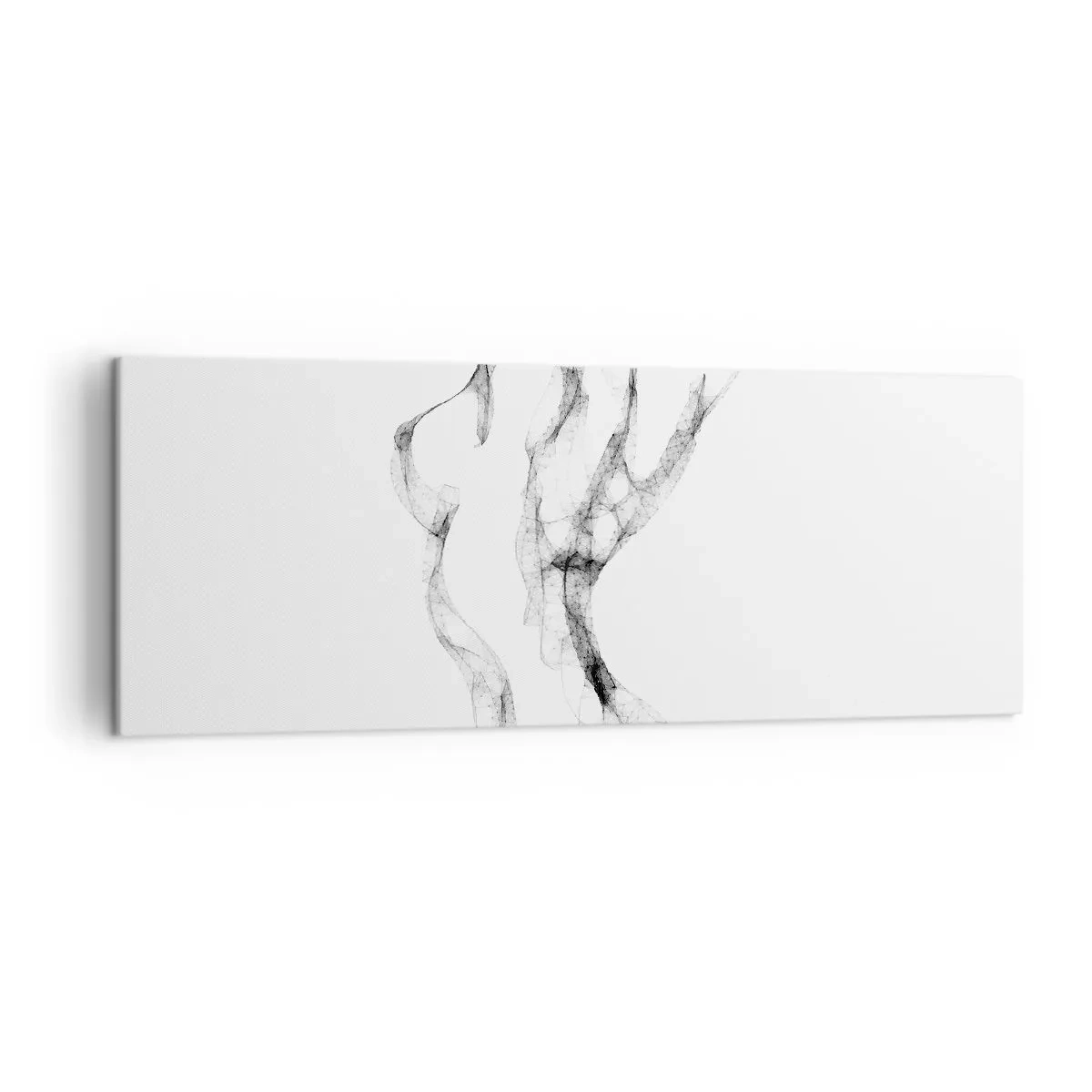 Obraz na płótnie - Delikatne, abstrakcyjne linie przypominające smugi dymu na jasnym tle - 140x50cm - Piękna i silna - Nowoczesna dekoracja ścienna do salonu i sypialni ARTTOR