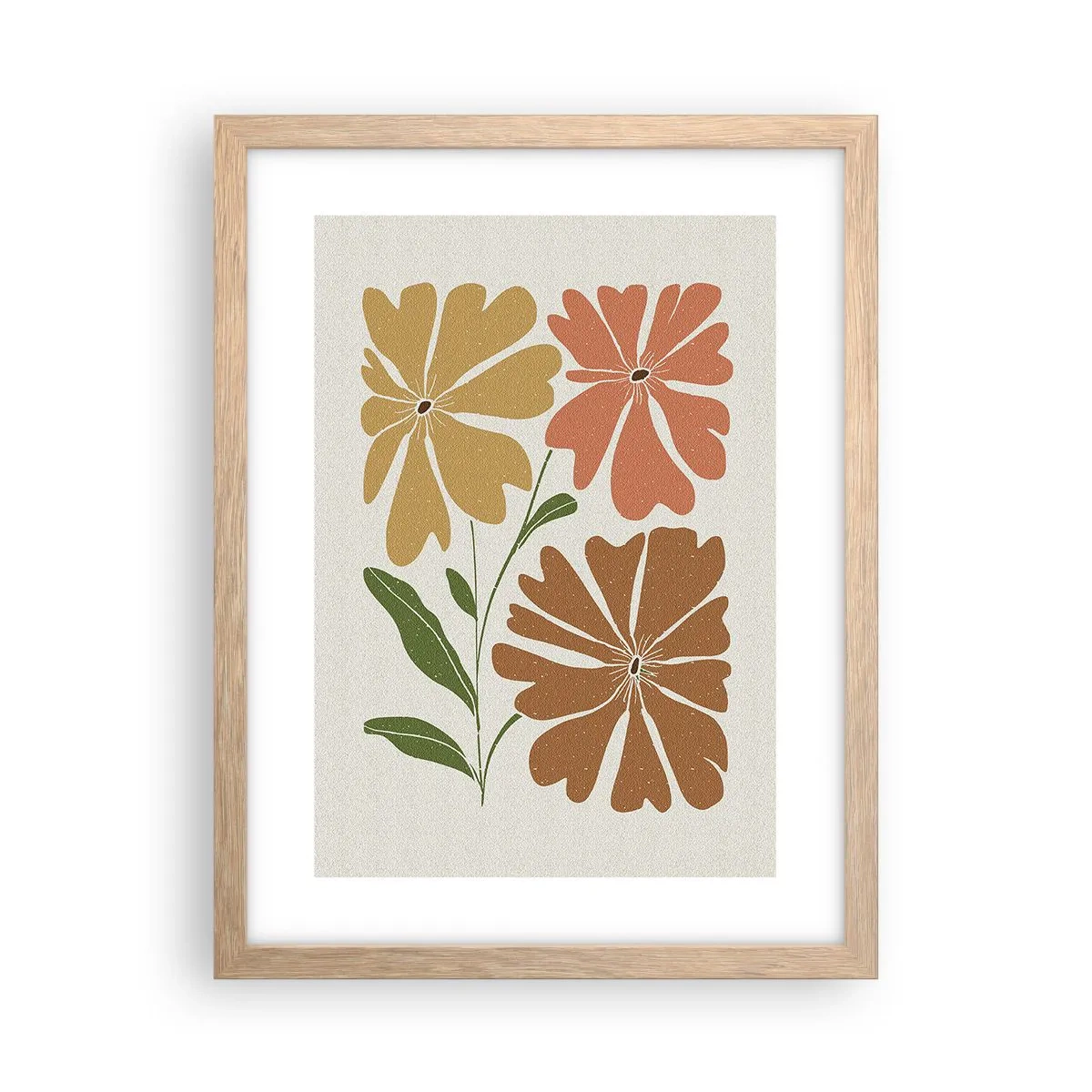 Plakat w ramie jasny dąb - Natura i geometria - 30x40 cm