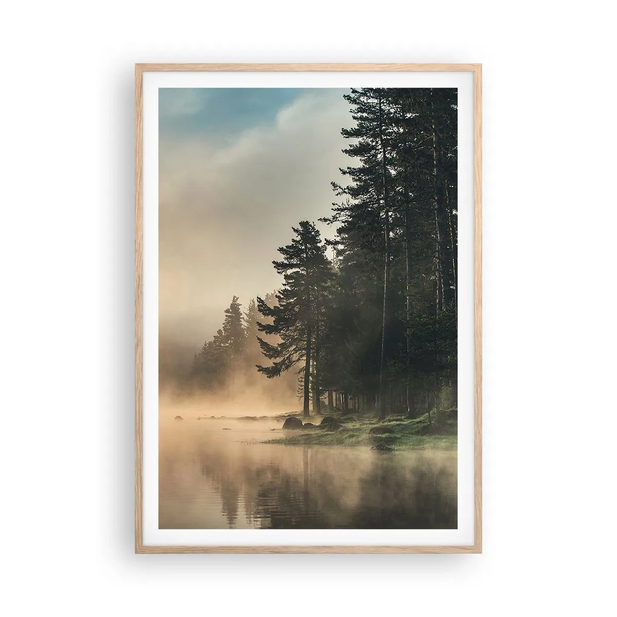 Plakat w ramie jasny dąb - Narodziny dnia - 70x100 cm