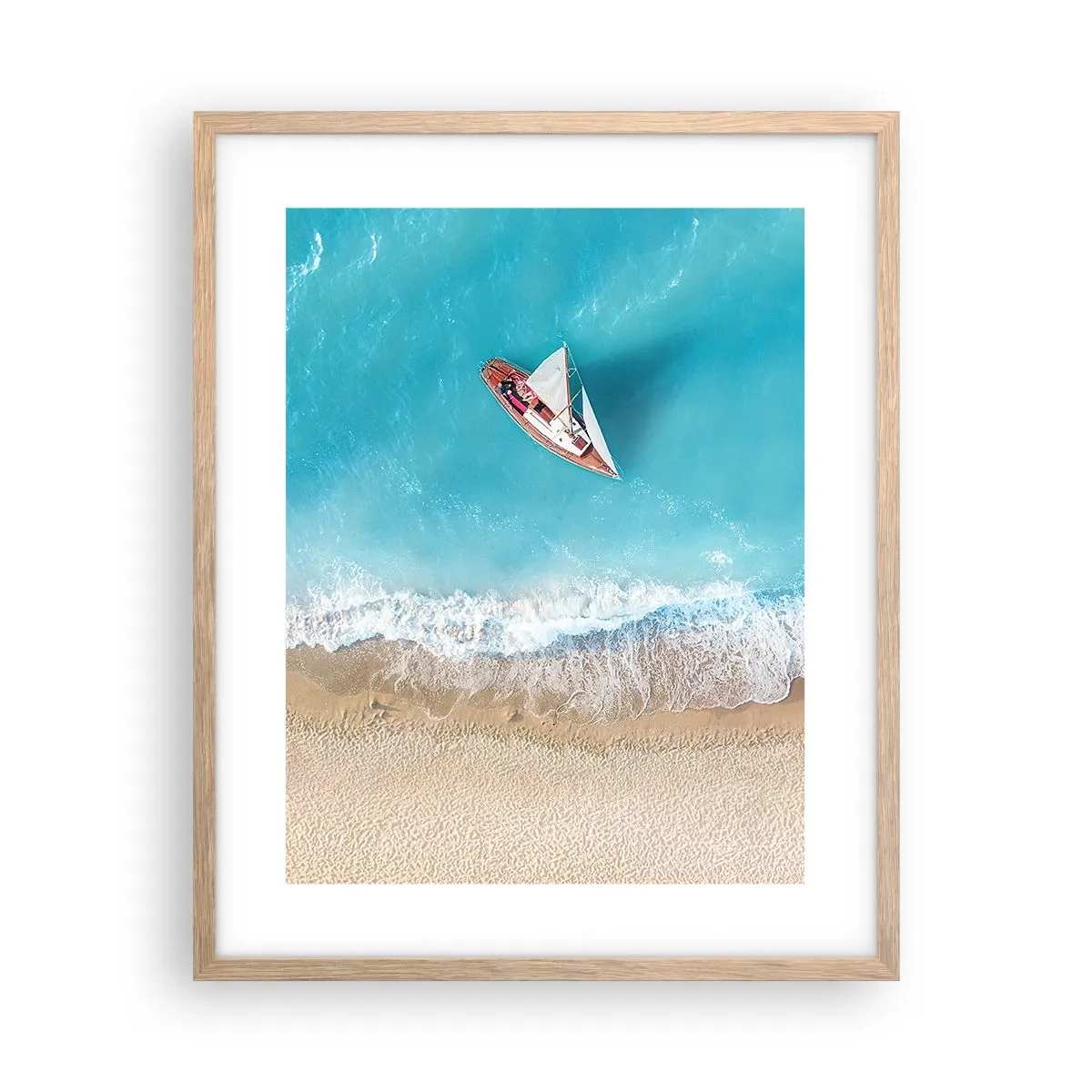 Plakat w ramie jasny dąb - Na granicy błękitu i złota - 40x50 cm
