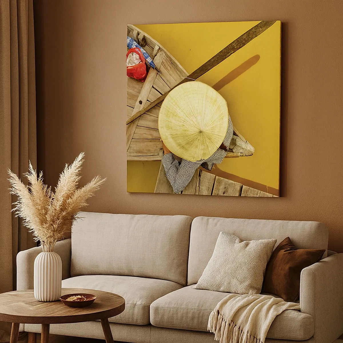 Obraz na płótnie - Życie na żółtej rzece - 30x30 cm