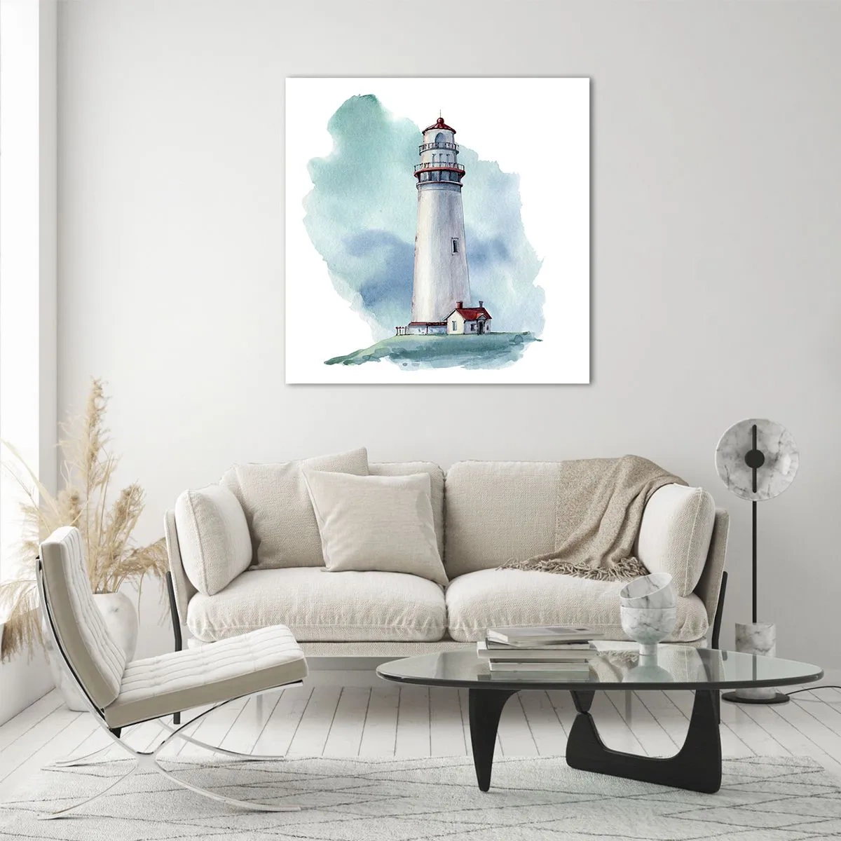 Obraz na szkle - Łagodna siostra błękitu - 60x60 cm