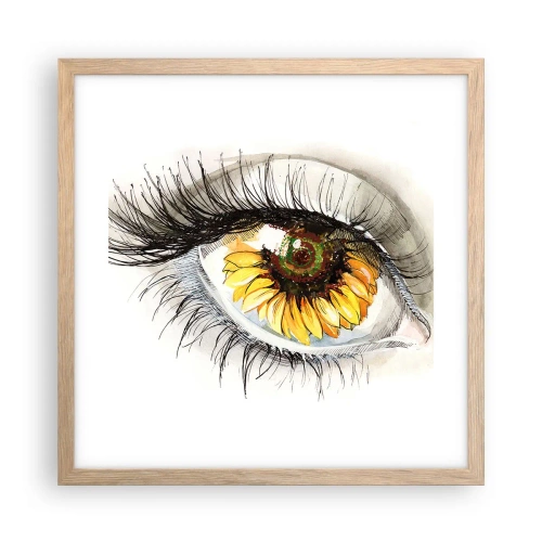 Plakat w ramie jasny dąb - Spojrzenie gorące jak lato - 40x40 cm