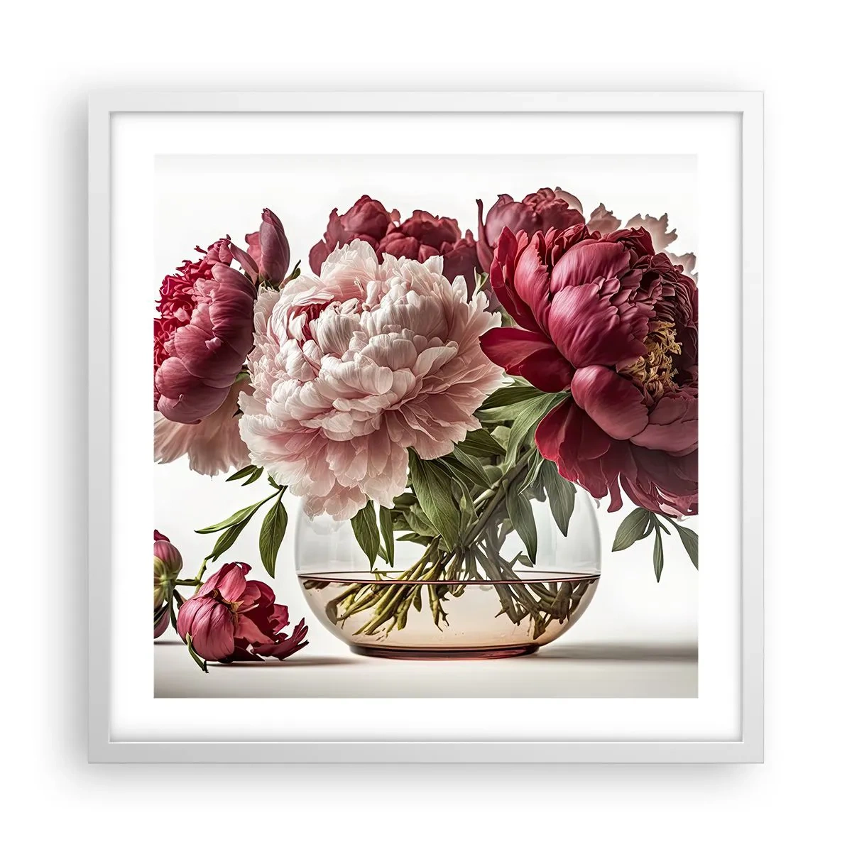 Plakat w białej ramie - W pełnym rozkwicie urody - 50x50 cm