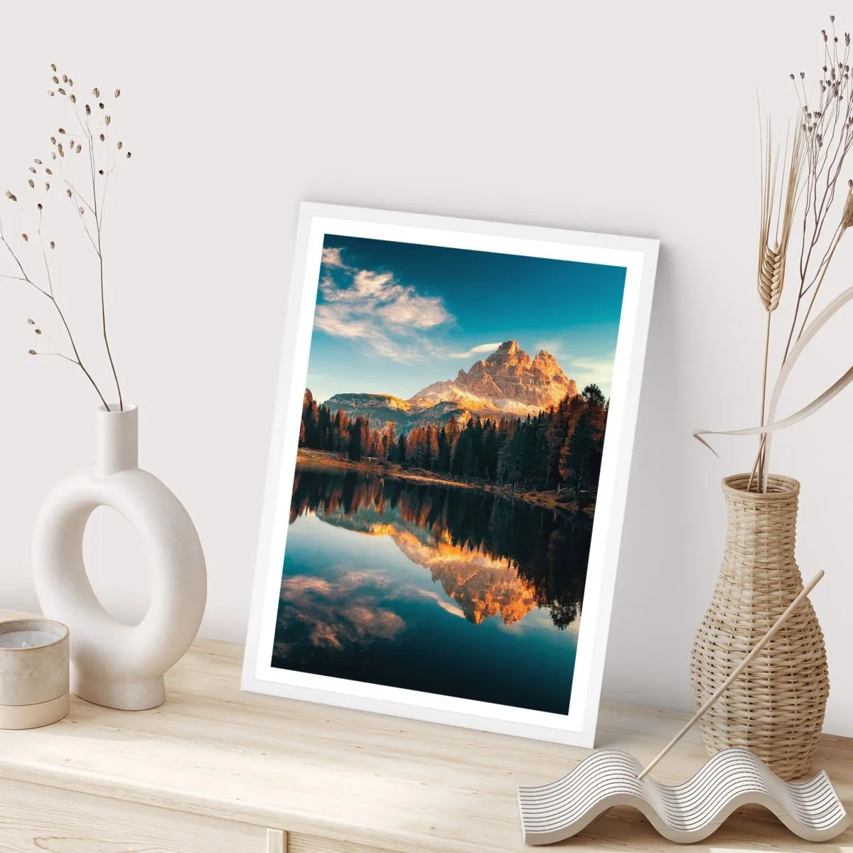 Plakat w białej ramie - Pejzaż podwójny - 40x50 cm