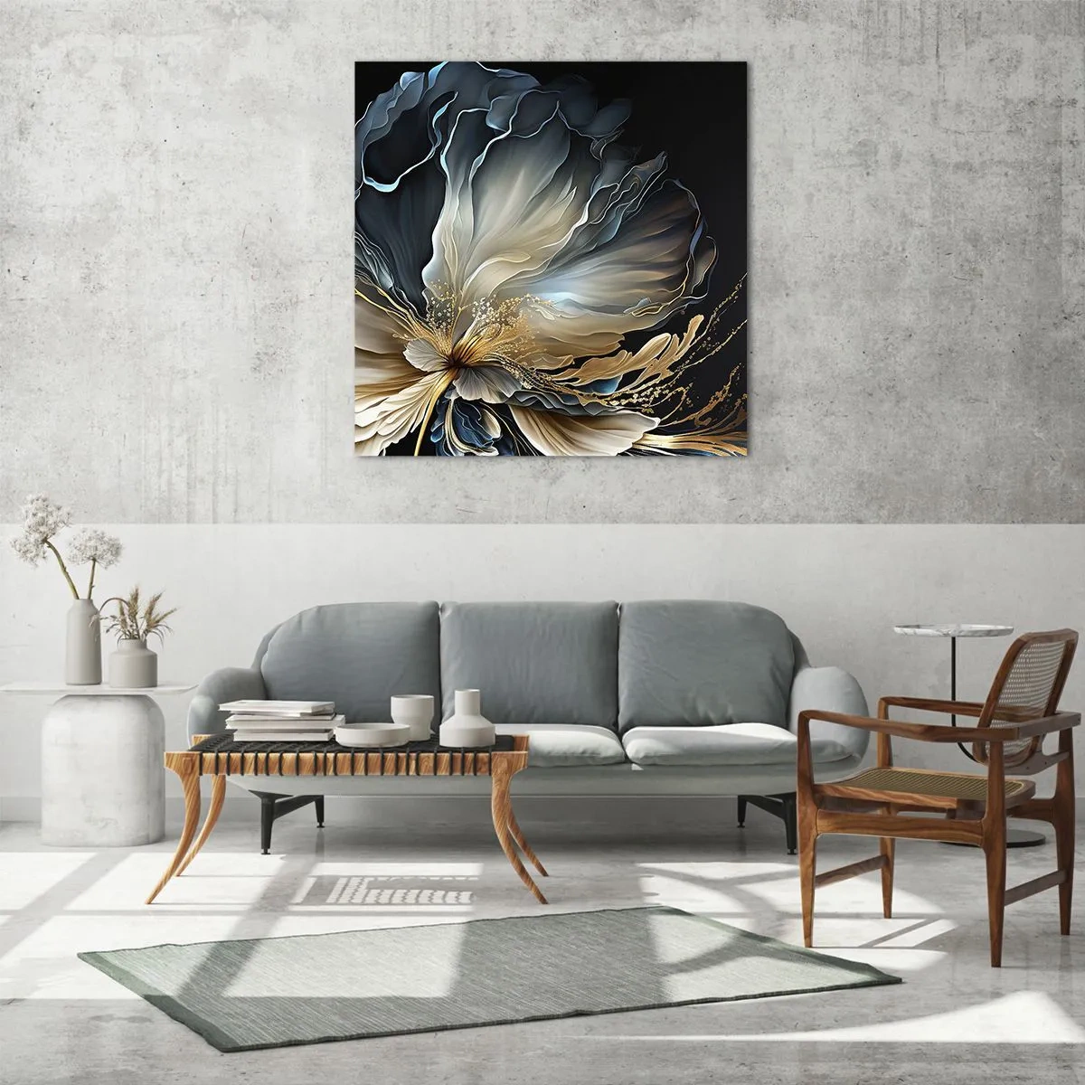 Obraz na szkle - Baśniowy kwiat paproci - 60x60 cm