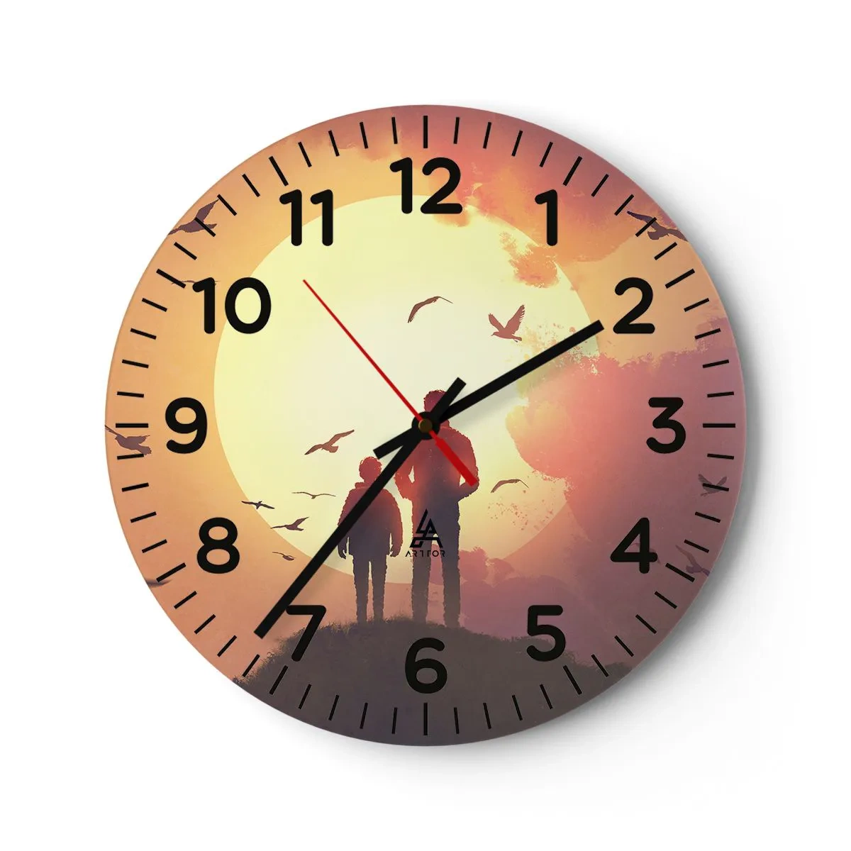 Zegar ścienny - Ze słońcem twarzą w twarz - 40x40 cm