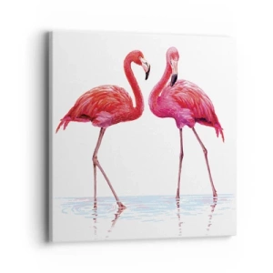 Obraz na płótnie - Różowe randez-vous - 40x40 cm