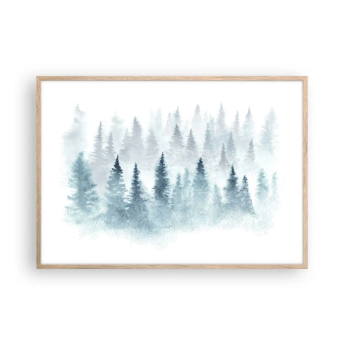 Plakat w ramie jasny dąb - Otulone mgłą - 100x70 cm