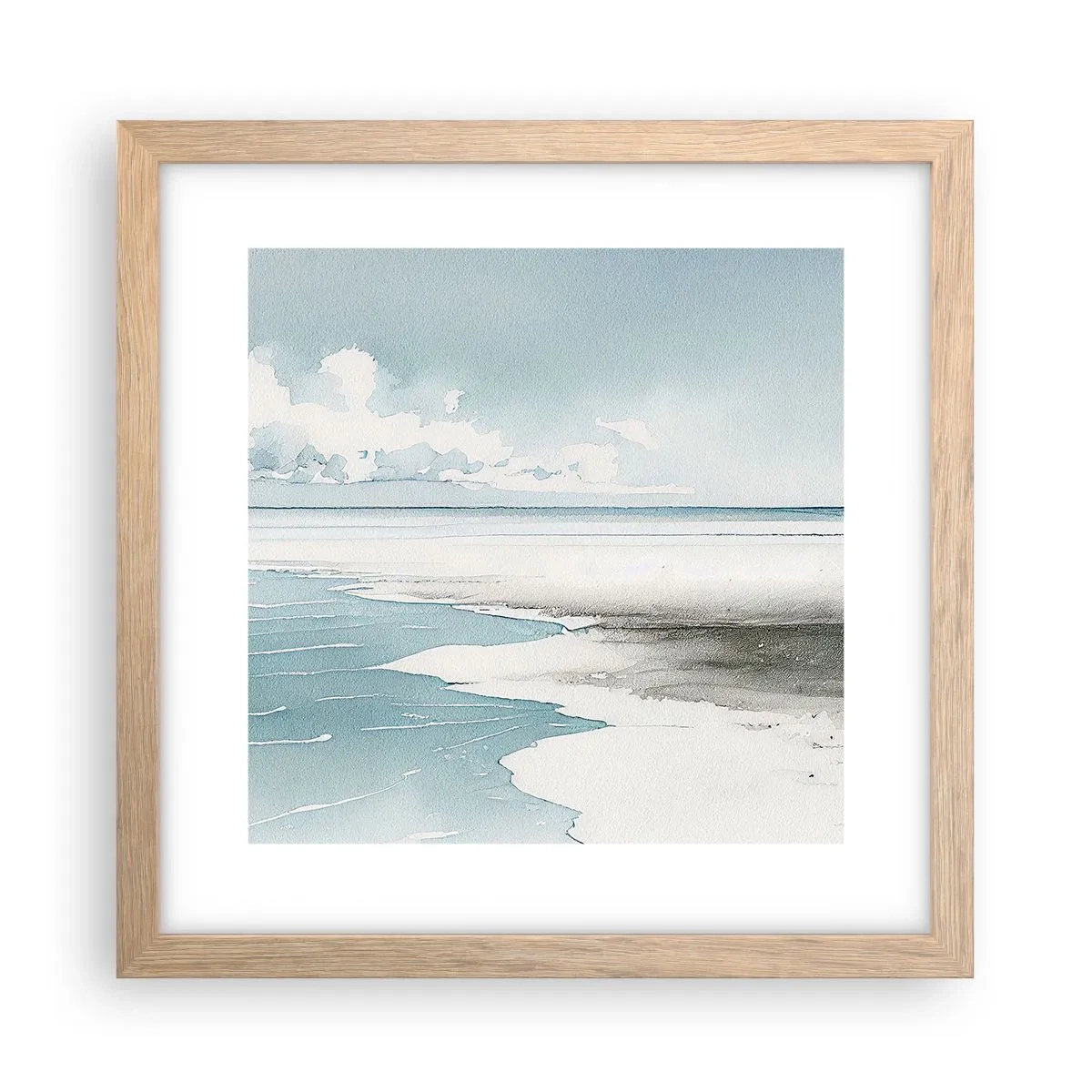 Plakat w ramie jasny dąb - Łagodny przypływ - 30x30 cm