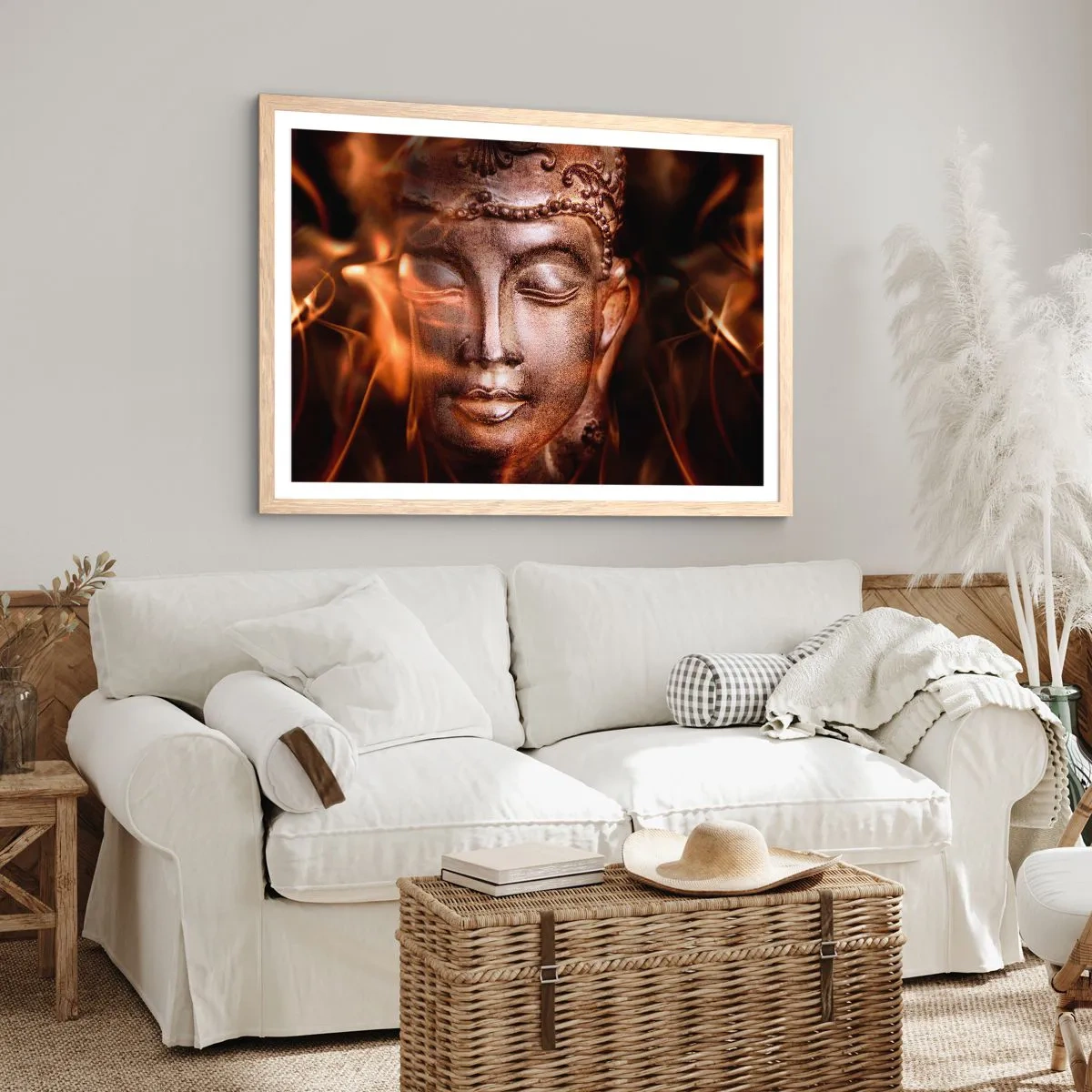 Plakat w ramie jasny dąb - Istnieje tylko tu i teraz - 50x40 cm