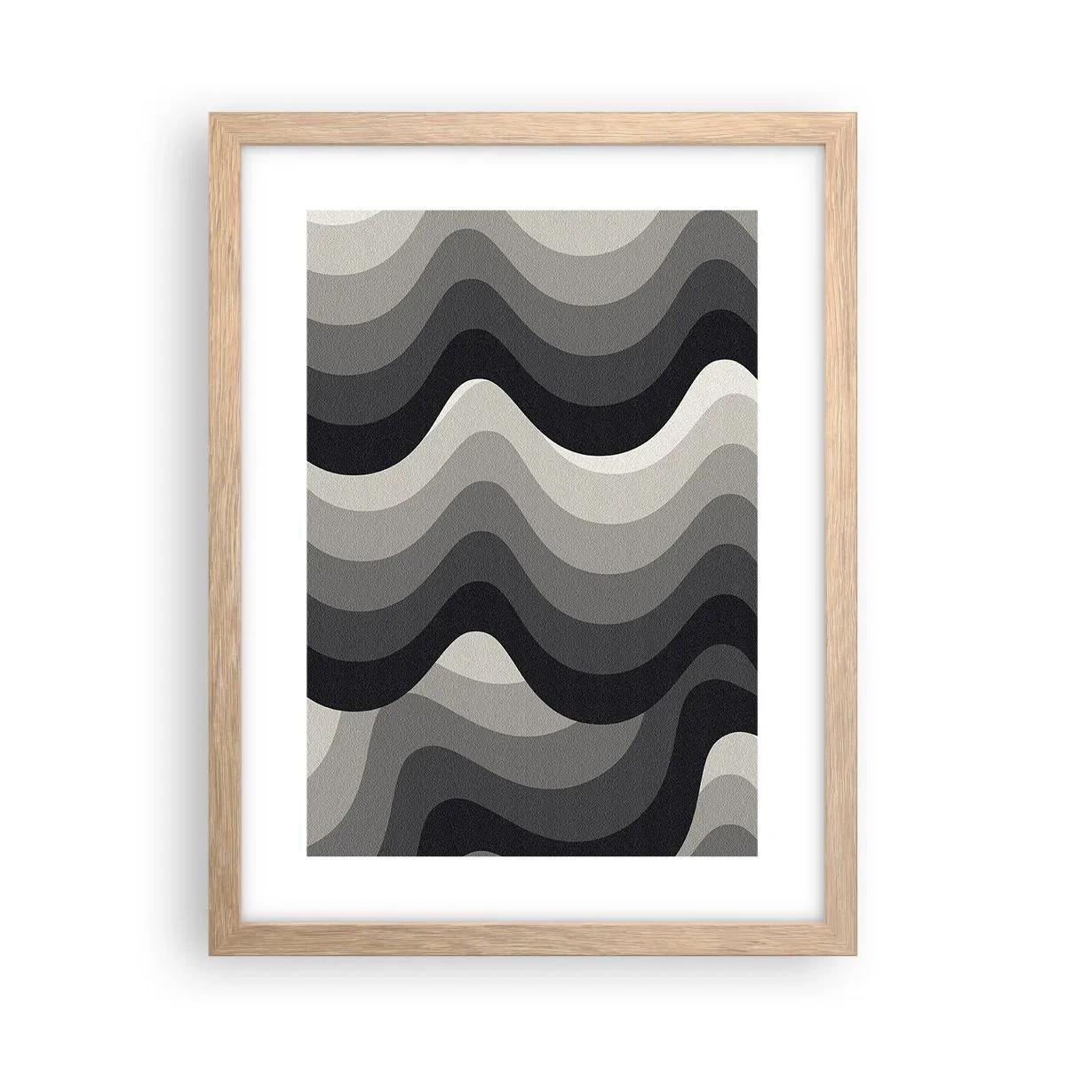Plakat w ramie jasny dąb - Fala za falą - 30x40 cm