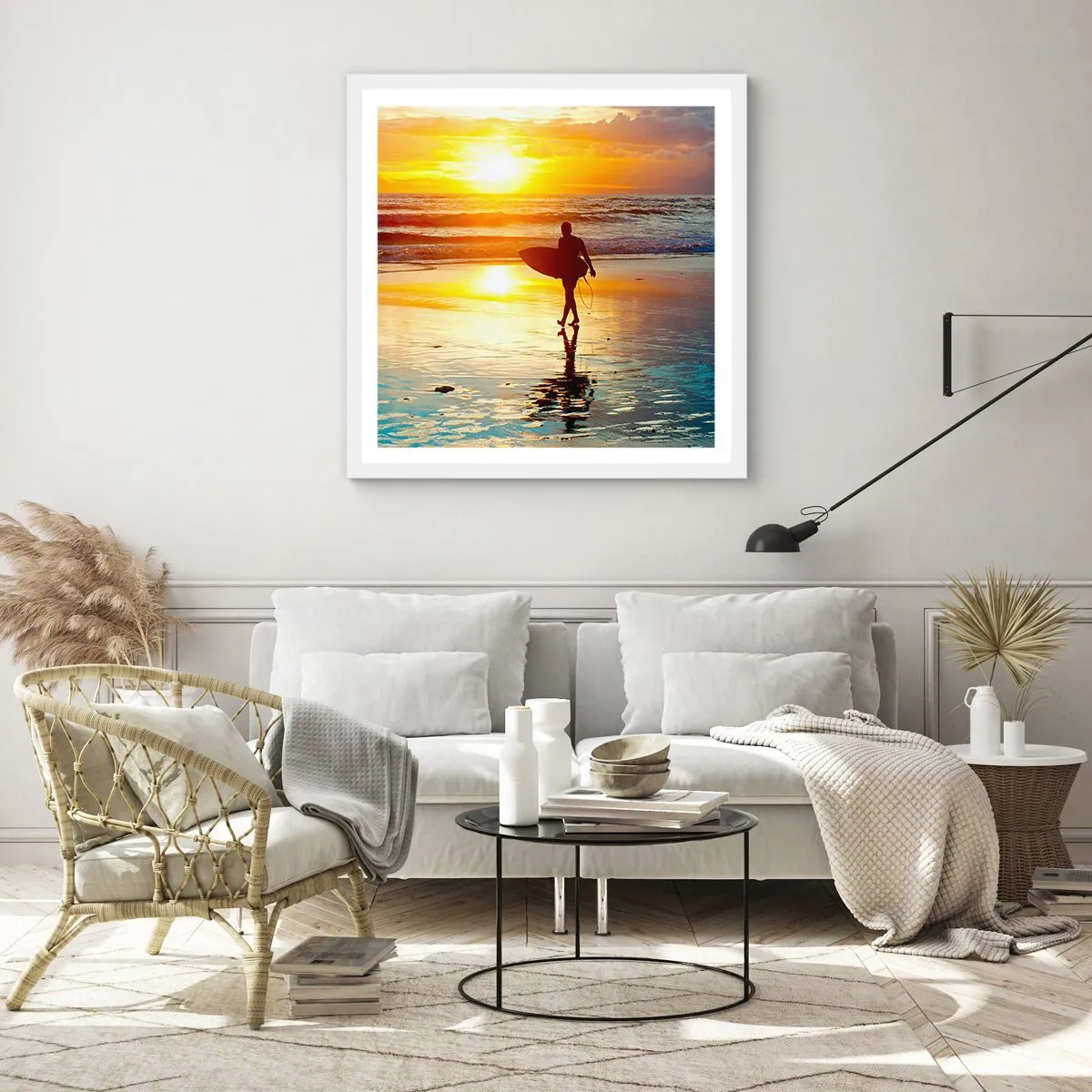 Plakat w białej ramie - Powrót wojownika - 30x30 cm