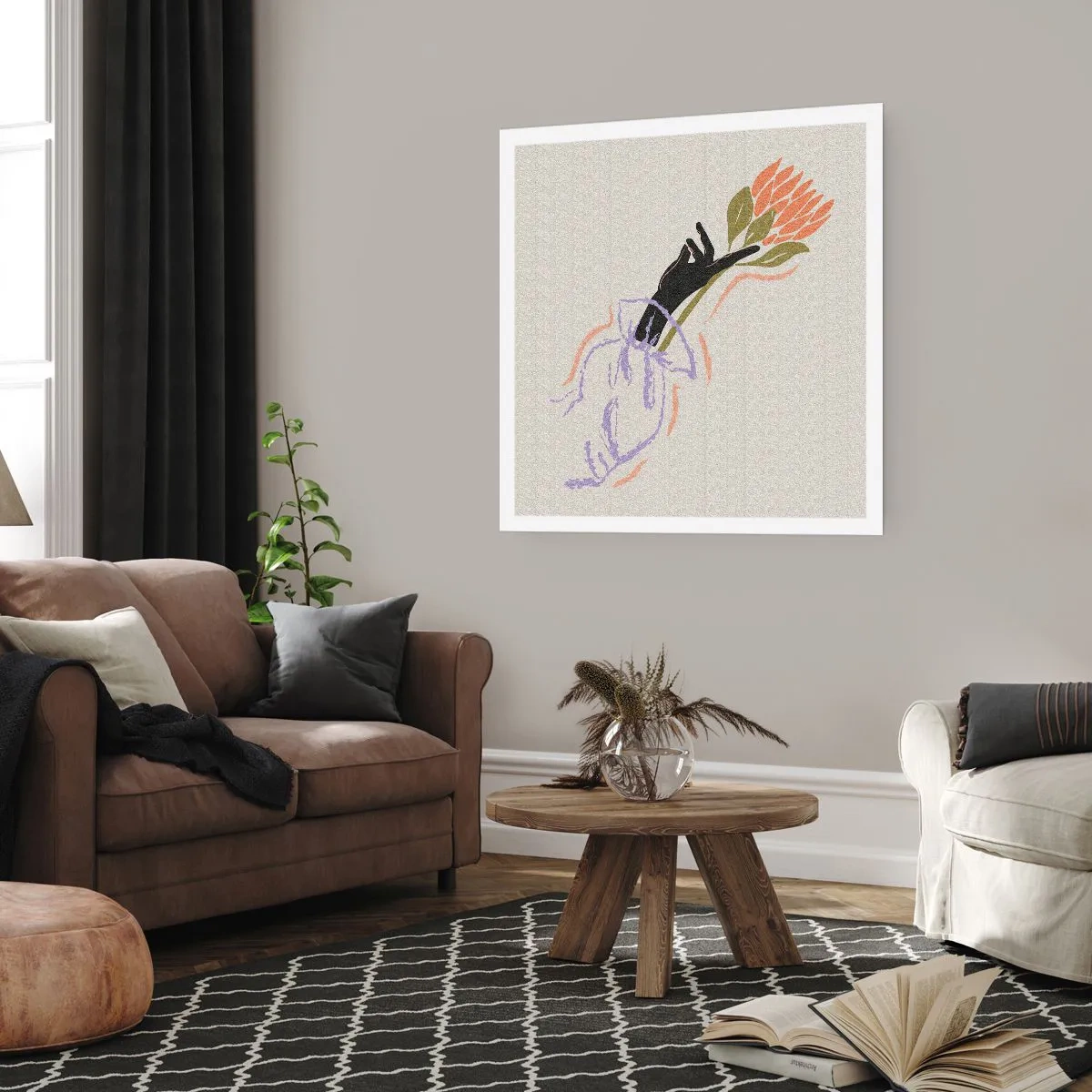 Plakat - Siostrzany dotyk - 40x40 cm