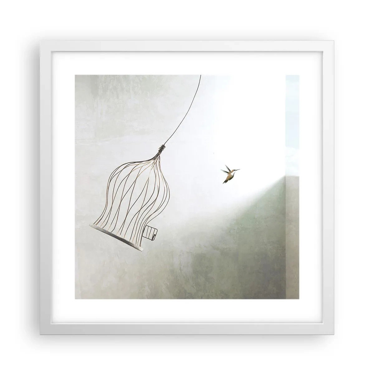 Plakat w białej ramie - W swoim żywiole - 40x40 cm