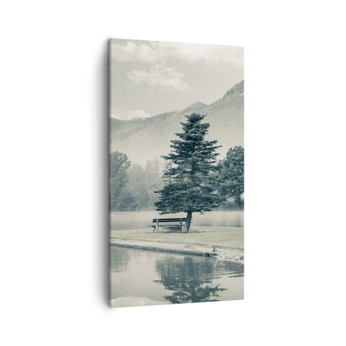 Obraz na płótnie - Jezioro jeszcze śpi - 45x80 cm