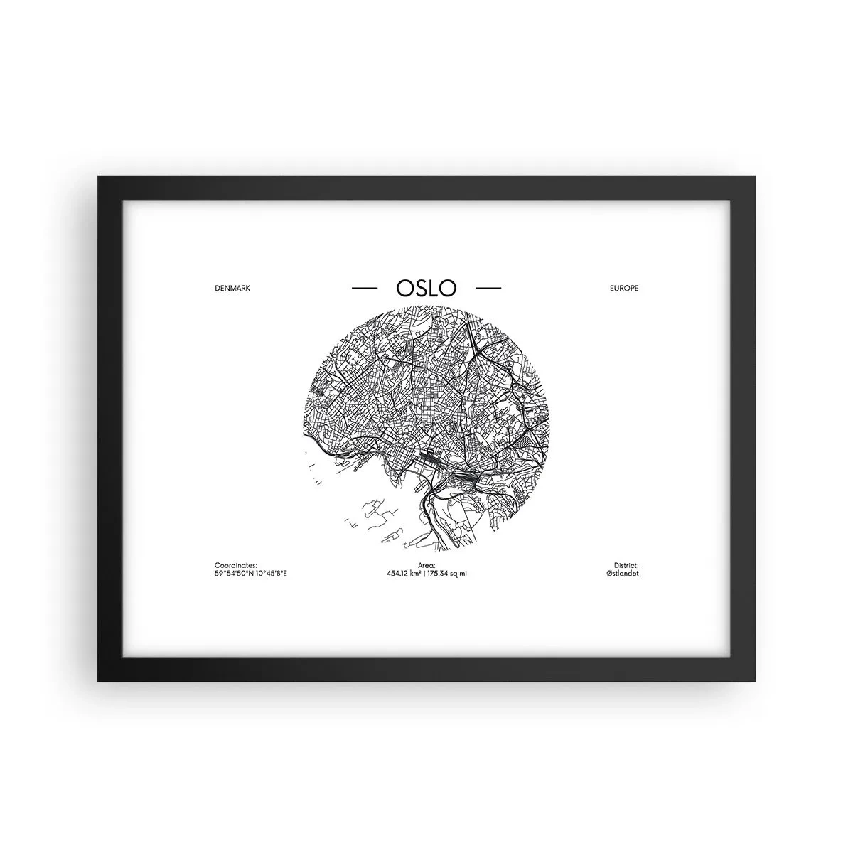 Plakat w czarnej ramie - Anatomia Oslo - 40x30 cm