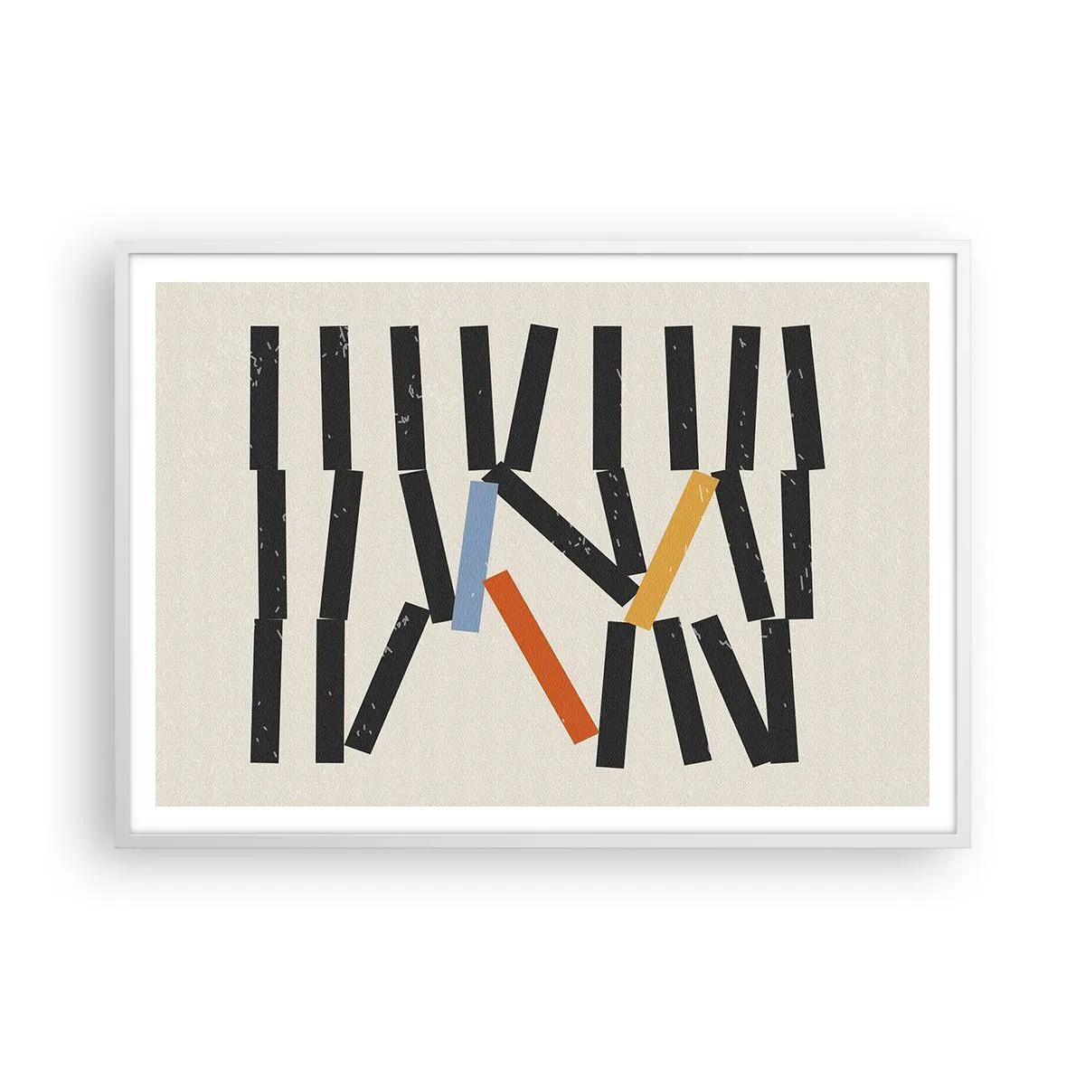 Plakat w białej ramie - Domino – kompozycja - 100x70 cm