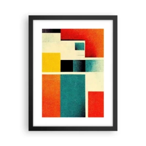 Plakat w czarnej ramie - Abstrakcja geometryczna – dobra energia - 30x40 cm