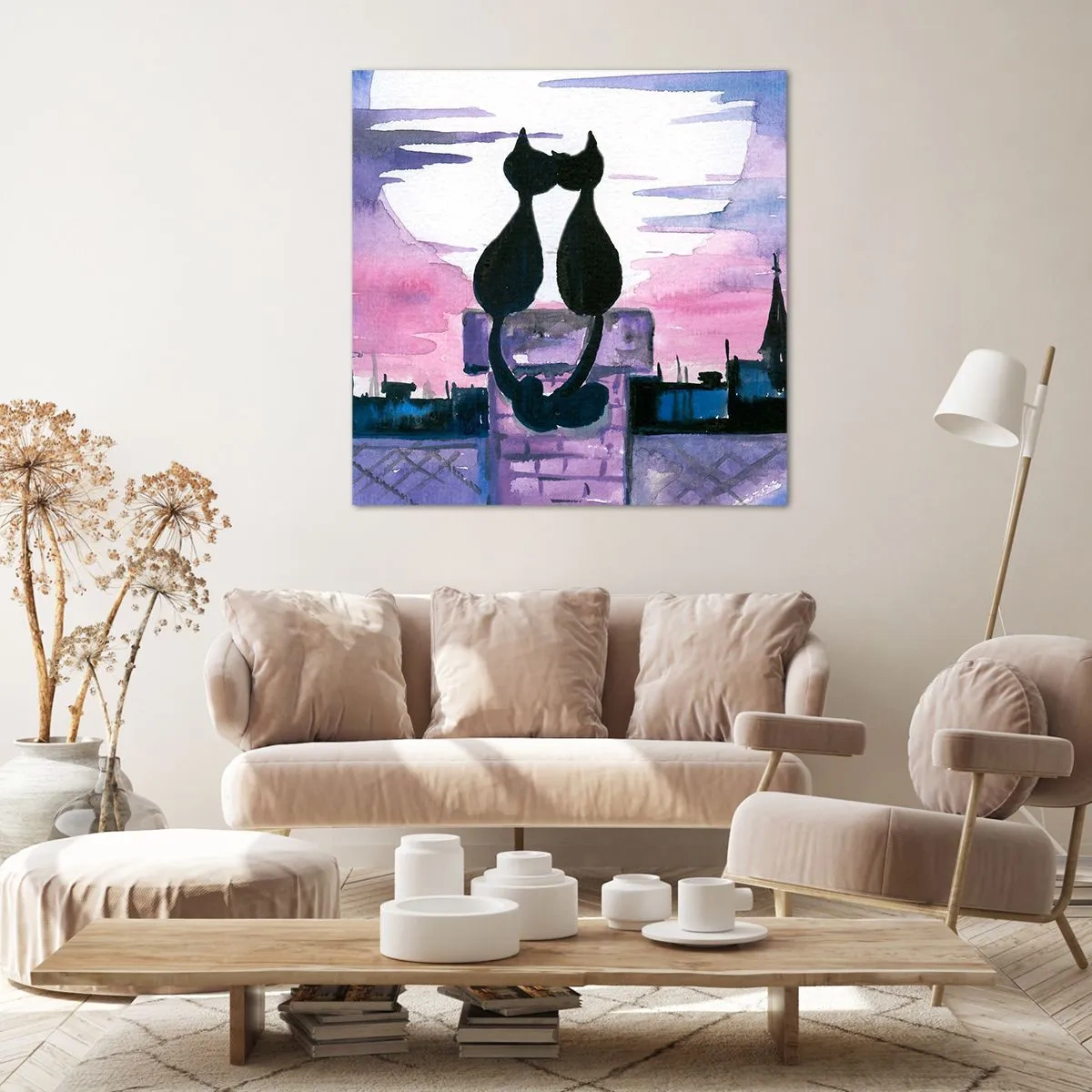 Obraz na płótnie - Rendez-vous pod księżycem - 50x50 cm