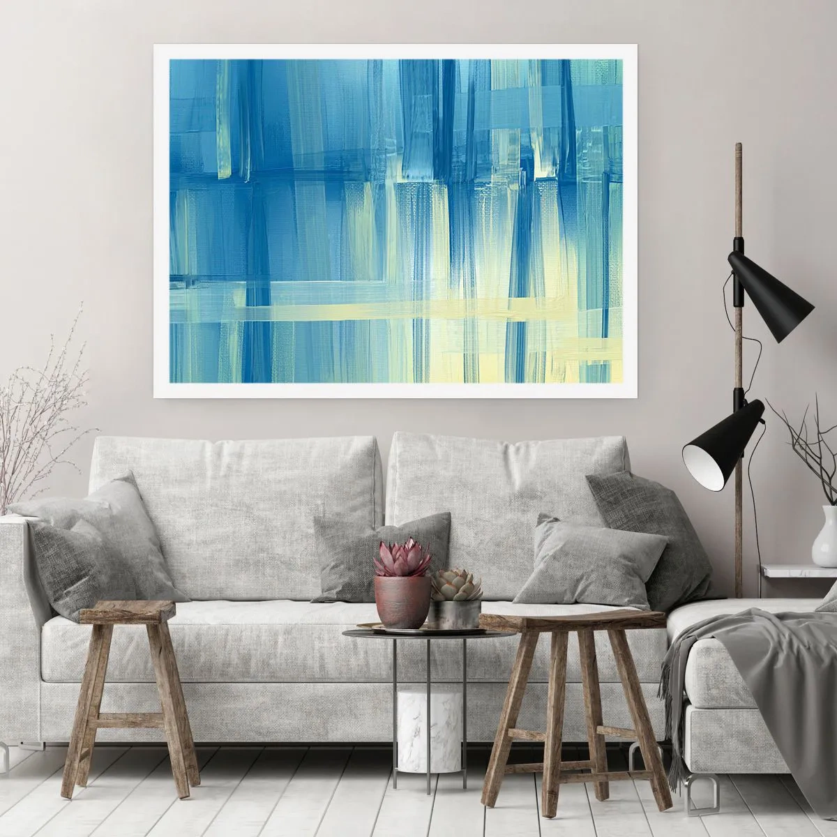 Plakat - Kompozycja w turkusie - 50x40 cm