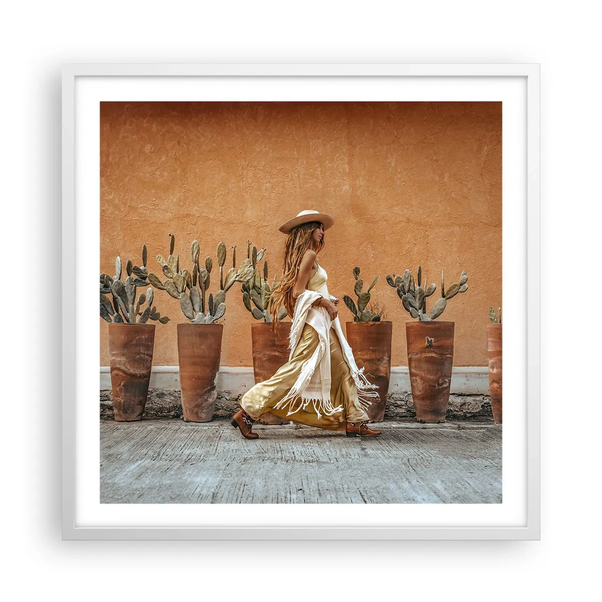 Plakat w białej ramie - W stylu hippie - 60x60 cm