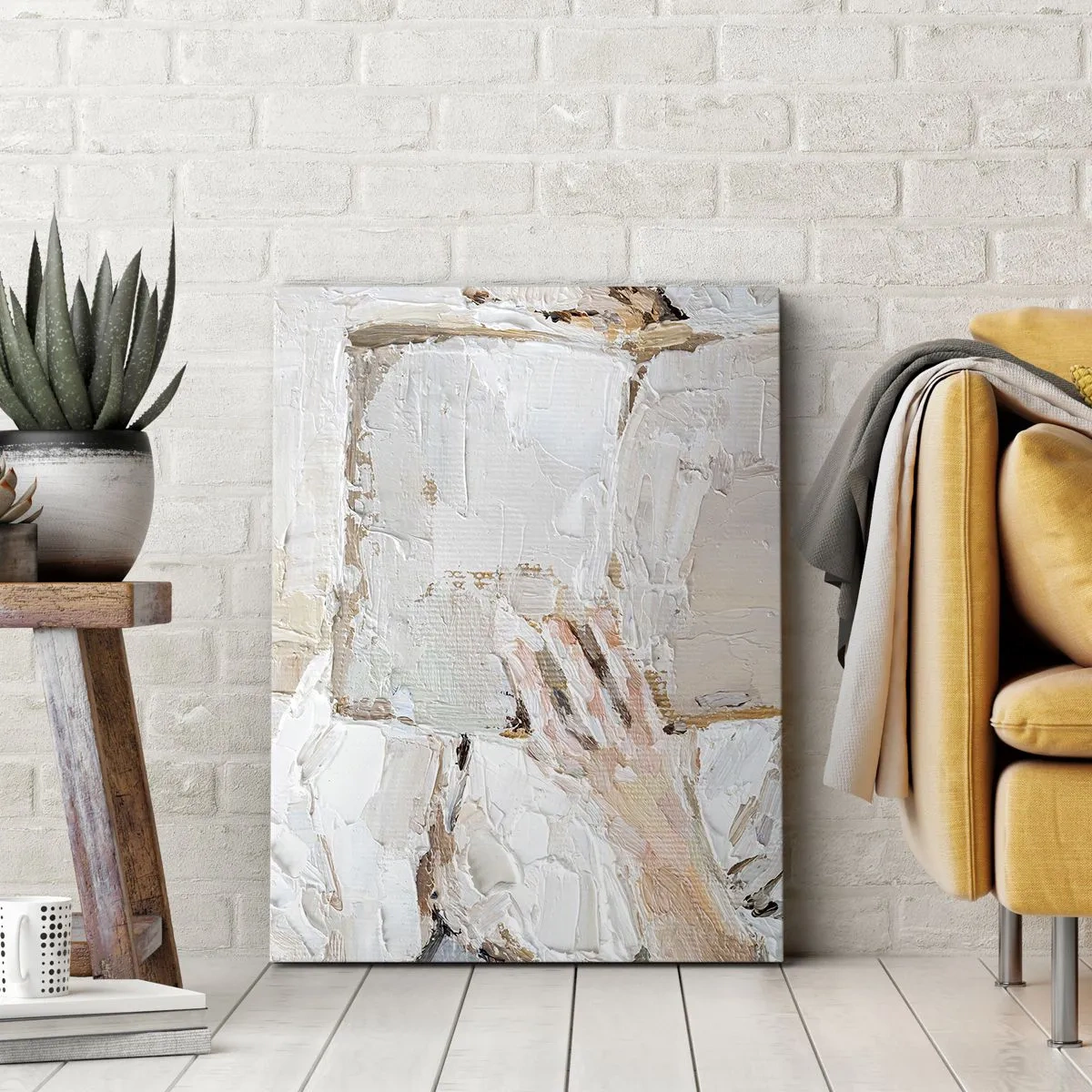 Obraz na płótnie - Impresjonistyczna dłoń przewracająca strony książki - 50x70cm - W innym świecie - Nowoczesna dekoracja ścienna do salonu, kuchni i sypialni ARTTOR