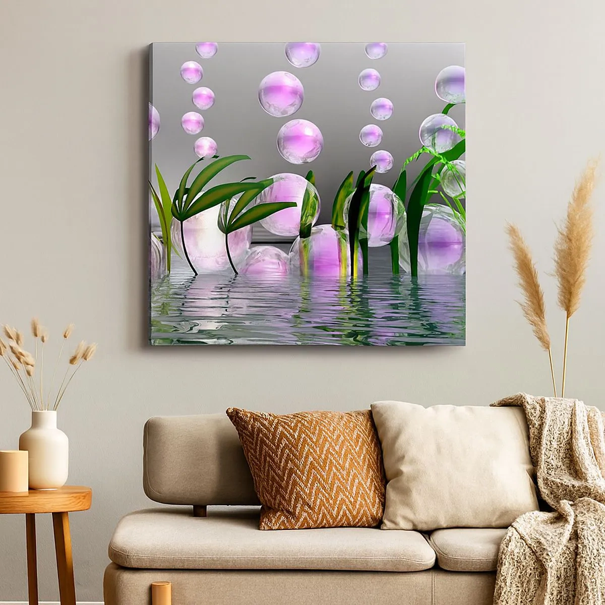 Obraz na płótnie - Refleksyjna kompozycja lekkości i życia - 30x30 cm