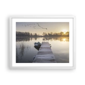 Plakat w białej ramie - Wrócę za jakiś czas - 50x40 cm