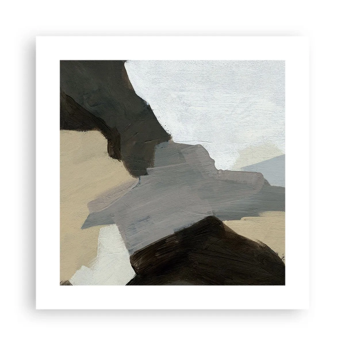 Plakat - Abstrakcja: rozstaje szarości - 40x40 cm