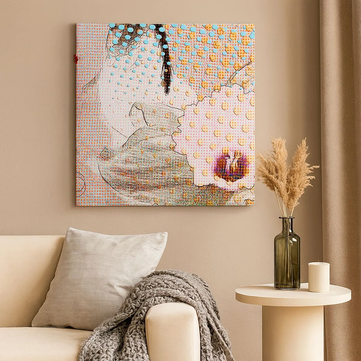 Obraz na płótnie - Komiksowa heroina - 30x30 cm