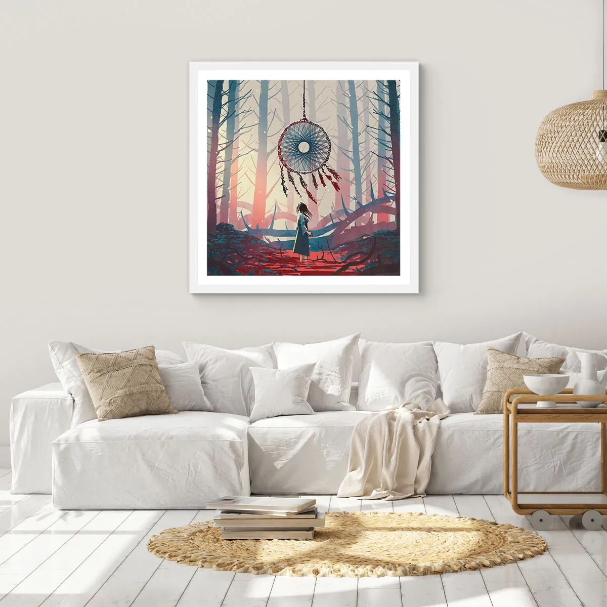 Plakat w białej ramie - Tajemny rytuał szczęścia - 50x50 cm