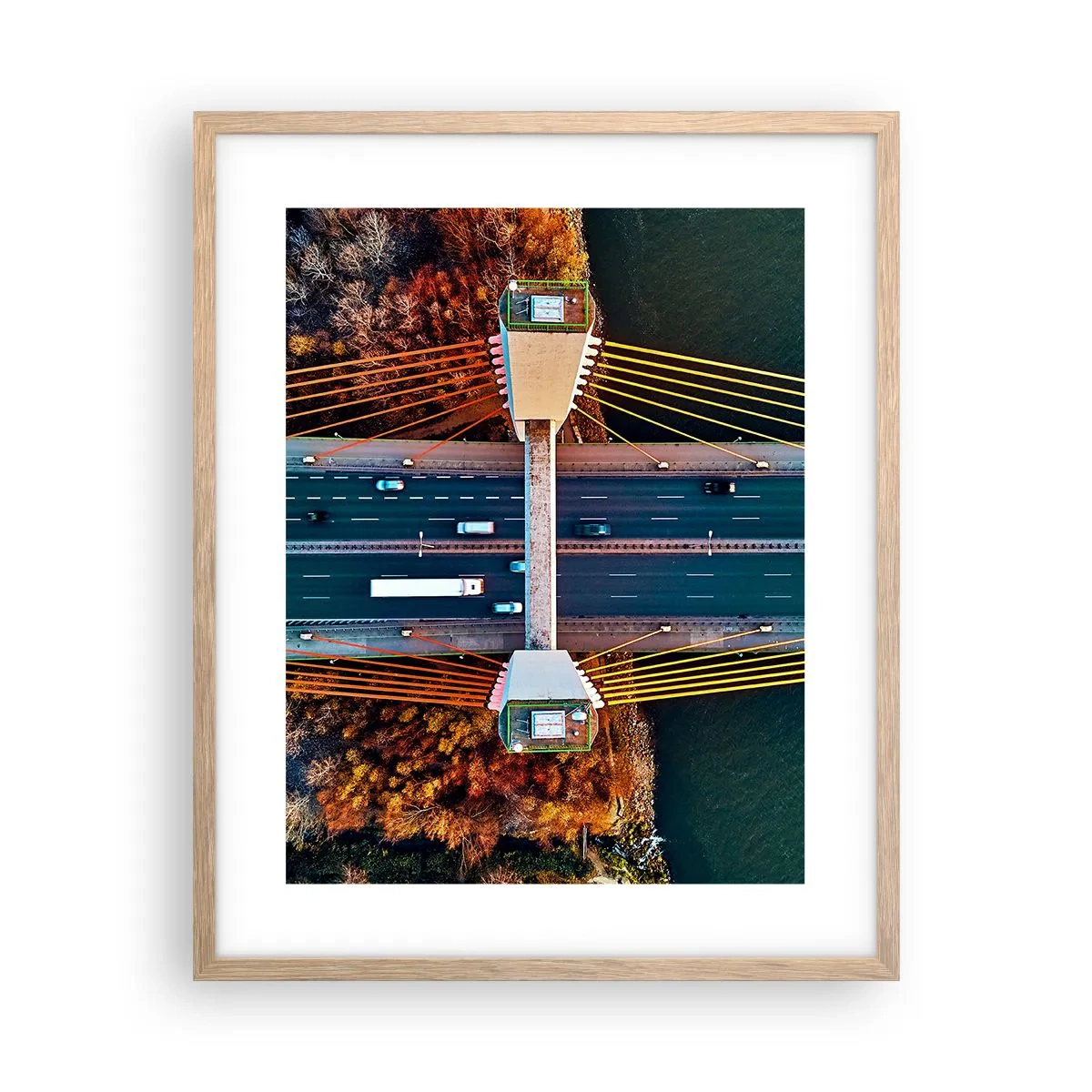 Plakat w ramie jasny dąb - ZA wodami, za lasami - 40x50 cm