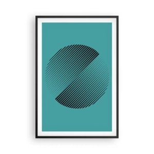 Plakat w czarnej ramie - Koło – geometryczna wariacja - 61x91 cm