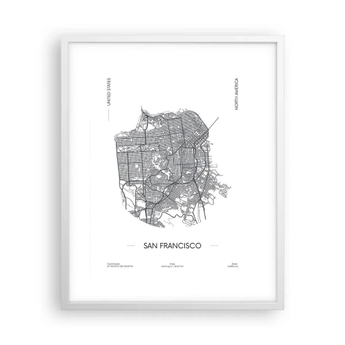 Plakat w białej ramie - Anatomia San Francisco - 40x50 cm