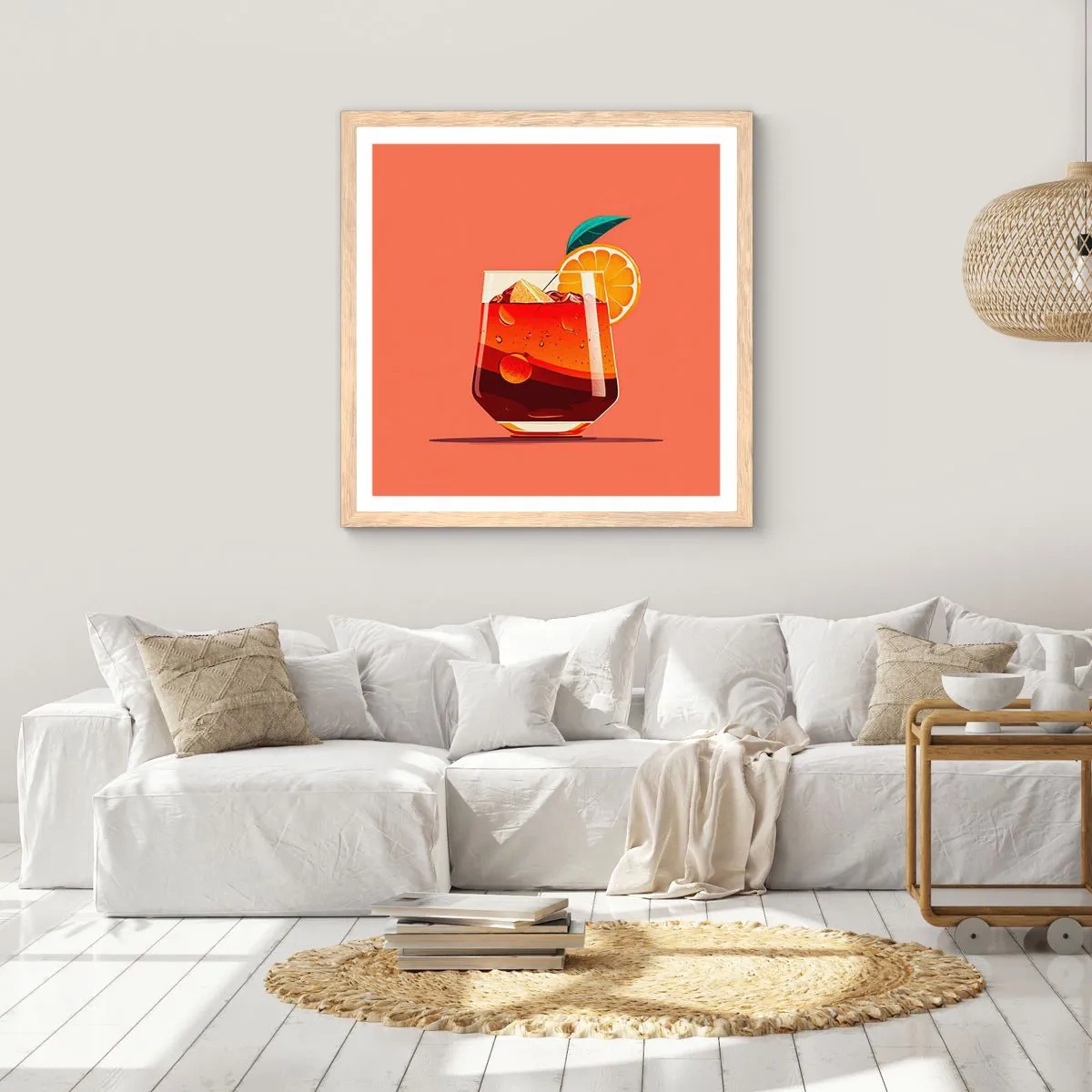 Plakat w ramie jasny dąb - Letnie orzeźwienie - 50x50 cm