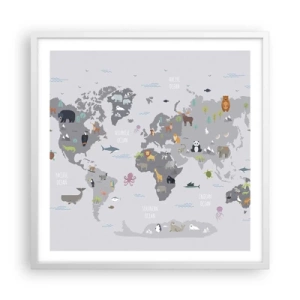 Plakat w białej ramie - Powiedz mi, skąd jesteś… - 60x60 cm