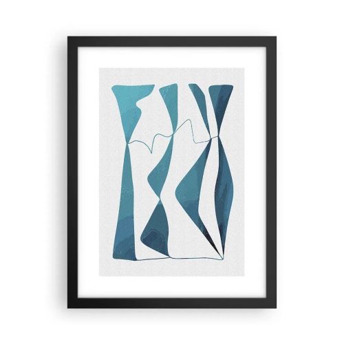 Plakat w czarnej ramie - Abstrakcja: turkusowy związek - 30x40 cm