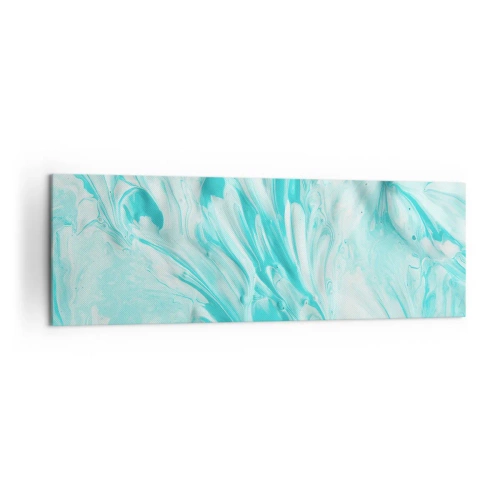 Obraz na płótnie - Abstrakcyjny motyw w pastelowych odcieniach błękitu i bieli - 160x50cm - Na zawsze razem - Nowoczesna dekoracja ścienna do salonu i sypialni ARTTOR
