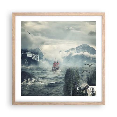 Plakat w ramie jasny dąb - Na magicznych wodach - 50x50 cm