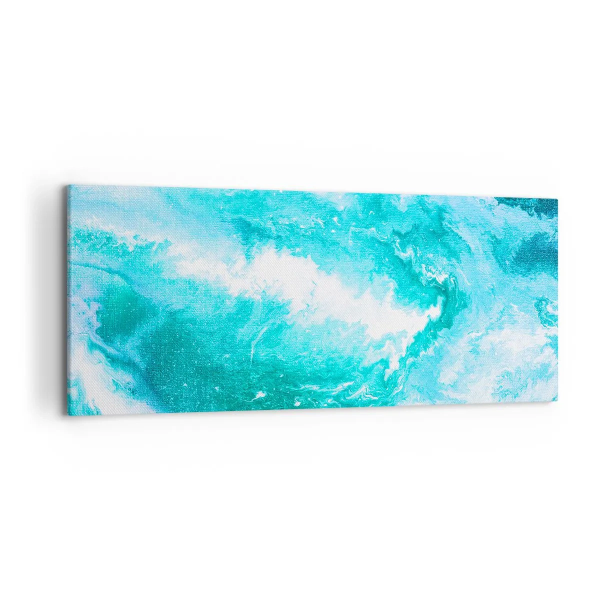 Obraz na płótnie - Abstrakcyjny wir w odcieniach błękitu - 120x50cm - W jądrze żywiołu - Nowoczesna dekoracja ścienna do salonu i sypialni ARTTOR