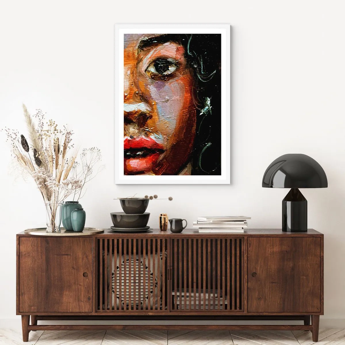 Plakat w białej ramie - Czerń i blask - 70x100 cm