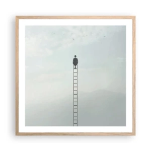 Plakat w ramie jasny dąb - Wznieś się ponadto - 60x60 cm