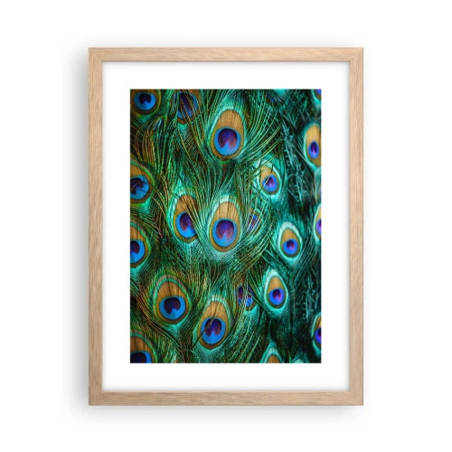 Plakat w ramie jasny dąb - Pawiookie spojrzenie - 30x40 cm