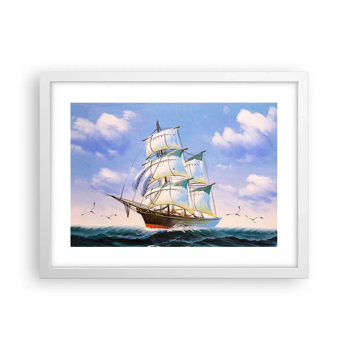 Plakat w białej ramie - Dumnie z wiatrem - 40x30 cm
