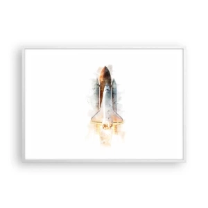 Plakat w białej ramie - Odkrywcy na start - 100x70 cm