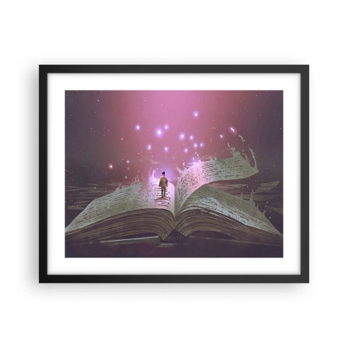 Plakat w czarnej ramie - Zaproszenie do innego świata - przeczytaj! - 50x40 cm