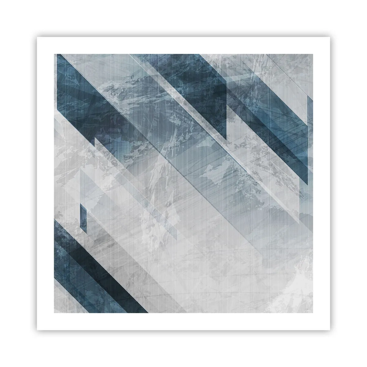 Plakat - Kompozycja przestrzenna – ruch szarości - 60x60 cm